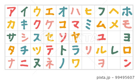 手描きのカタカナ　ペン文字 99495607