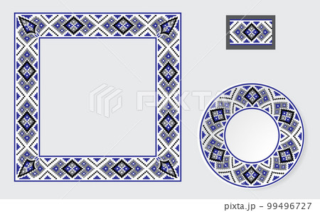 Set of Ethnic ornament pattern brushes Set of Ethnic ornament pattern brushes 99496727