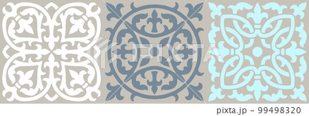 Ceramic tile pattern. Wall or floor texture. Absrtract decorative porcelain pottery. 99498320