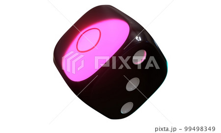 Shiny black dice. 3DCG dice illustration. 99498349