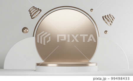 Abstract Podium minimal geometric white and gold 99498433