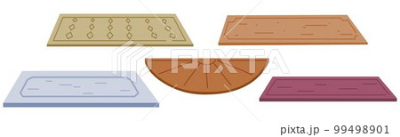 Door mat icons set cartoon vector. Office floor. House threshold. Element of home decor, front view Door mat icons set cartoon vector. Office floor. House threshold. Element of home decor, front view 99498901