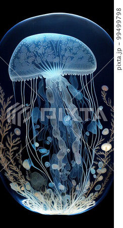 夏 海 クラゲ イラスト 99499798