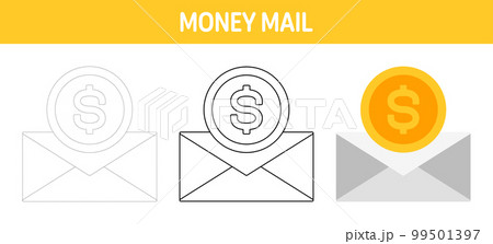 Financial Mail tracing and coloring worksheet for kids Financial Mail tracing and coloring worksheet for kids 99501397