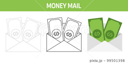 Financial Mail tracing and coloring worksheet for kids Financial Mail tracing and coloring worksheet for kids 99501398