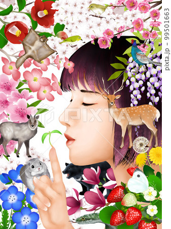 日本の春のイメージイラスト 99501663