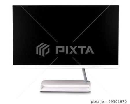 Mono block computer monitor with blank screen isolated on white background 99501670
