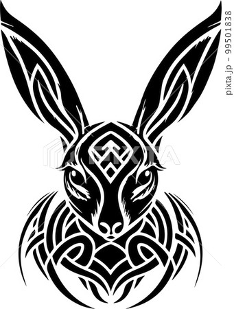 Abstract vector rabbit head with ornament. Vector illustration 99501838