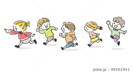 走る子供たち 99502941