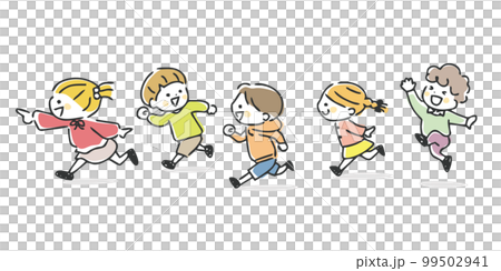 走る子供たち 99502941