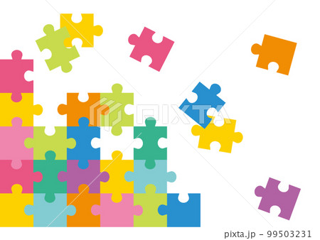 チームワークをイメージしたパズルのイラスト素材 チームワークをイメージしたパズルのイラスト素材 99503231