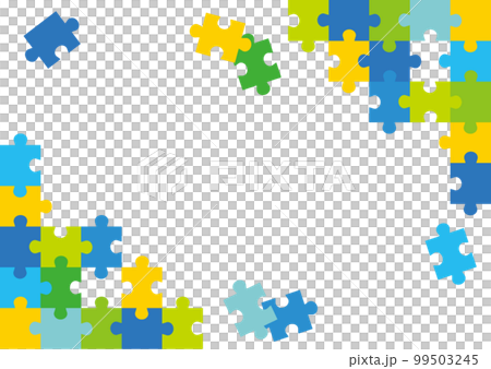具有團隊合作意象的拼圖插圖素材 99503245