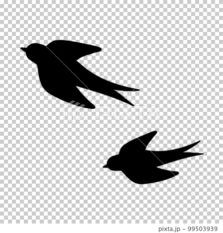 シンプルなツバメのイラスト モノクロ 複数 シンプルなツバメのイラスト モノクロ 複数 99503939