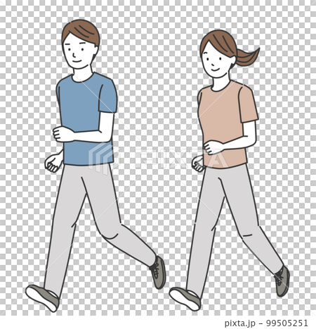 ジョギングをする男性と女性 ジョギングをする男性と女性 99505251