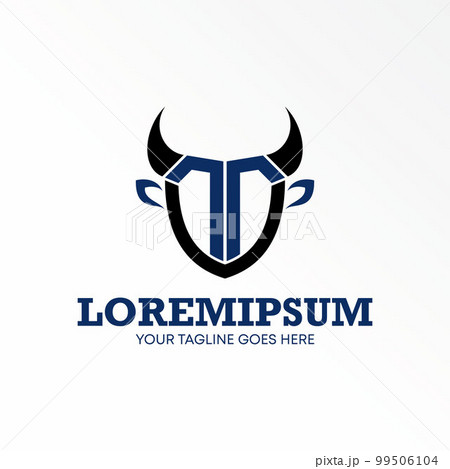 Letter or word T font like Buffalo head image graphic icon logo design abstract concept vector stock. Can be used as a symbol related to initial or animal. 99506104