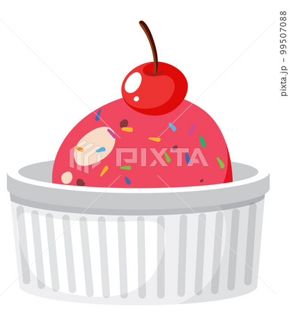Strawberry ice cream simple cartoon Strawberry ice cream simple cartoon 99507088