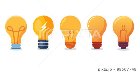 set of light bulb isolated. creative idea and innovation vector illustration 99507749