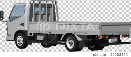 オリジナ2トン小型カーゴトラック、ロング平ボディー切抜き画像イラスト 99508333