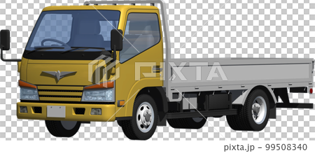 オリジナ2トン小型カーゴトラック、ロング平ボディー切抜き画像イラスト 99508340