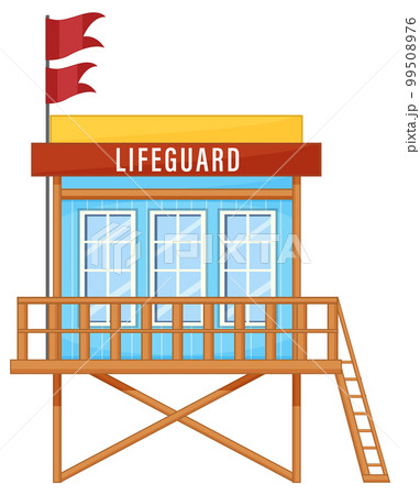 Lifeguard Tower Cartoon Style 99508976