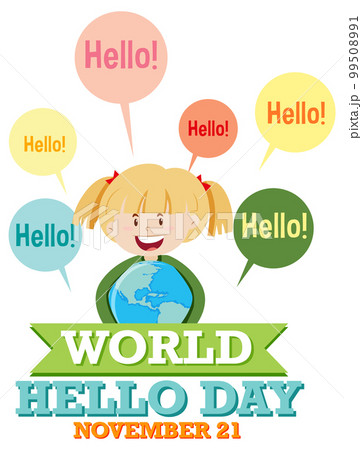 World hello day banner design 99508991