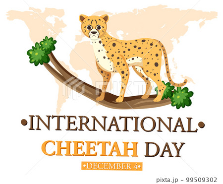 International cheetah day poster template 99509302