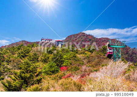 雲仙仁田峠ロープウェイ周辺から観える風景「長崎県雲仙仁田峠」秋晴れ紅葉景色 99510049