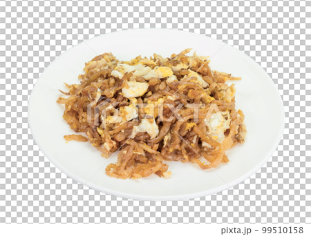 Stir fried salted turnip with egg isolated Stir fried salted turnip with egg isolated 99510158