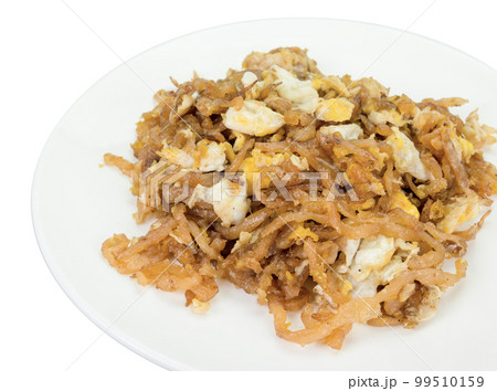 Stir fried salted turnip with egg isolated Stir fried salted turnip with egg isolated 99510159