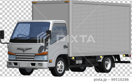 Original 2-ton small truck van, long body clipping image illustration 99510286