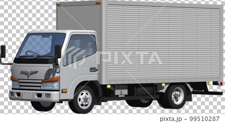オリジナ2トン小型トラックバン、ロングボディー切抜き画像イラスト 99510287