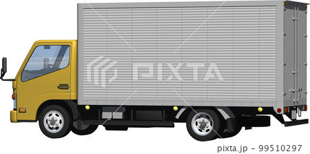 オリジナ2トン小型トラックバン、ロングボディー切抜き画像イラスト 99510297