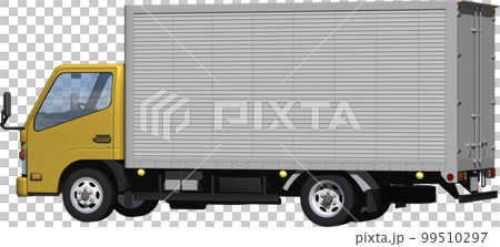オリジナ2トン小型トラックバン、ロングボディー切抜き画像イラスト 99510297