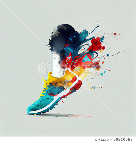 beautiful running person shoes in action 99510665