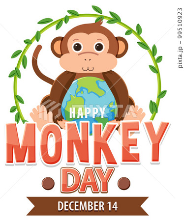 Monkey day text banner design 99510923