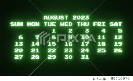 光るデジタル文字のカレンダー 99510976