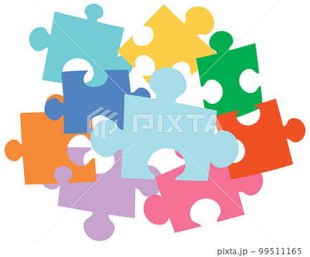 Colorful jigsaw puzzle on white background 99511165