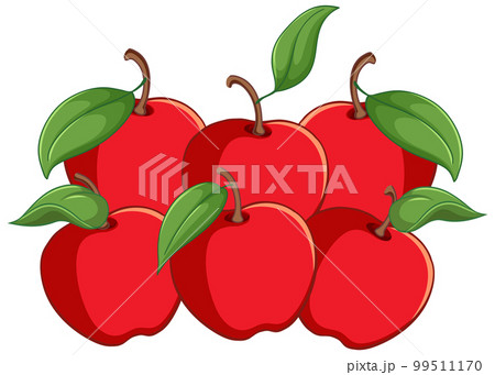 Red apples pile on white background 99511170