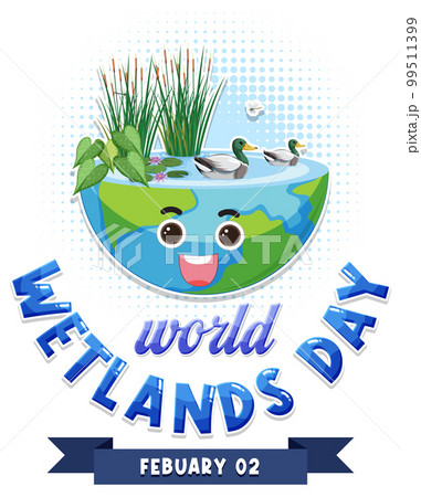 World wetlands day on February icon 99511399