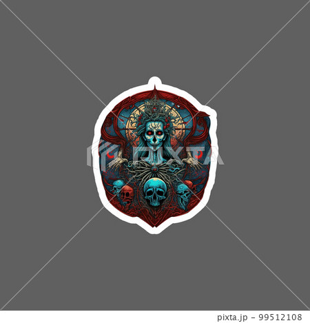 Occult Girl Cool Skull sticker 99512108