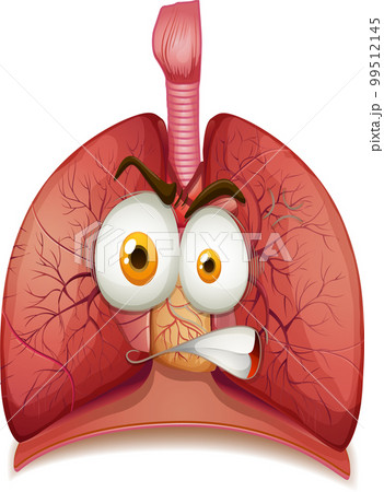 Human lungs with face expression 99512145