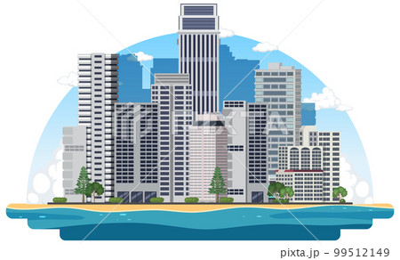 Urban landscape with high skyscrapers 99512149