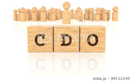 木製ブロックに焼印された役職文字CDOと木製人形(3Dレンダリング) 木製ブロックに焼印された役職文字CDOと木製人形(3Dレンダリング) 99512240