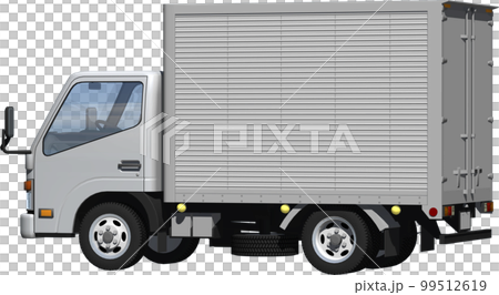 オリジナ2トン小型トラックバン、ショートボディー切抜き画像イラスト 99512619