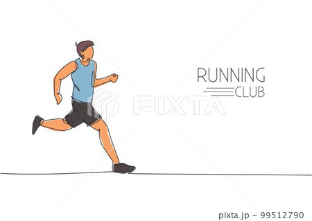 One Line Drawing Athlete Running Fast Stock Vector (Royalty Free)  1315096901, Shutterstock