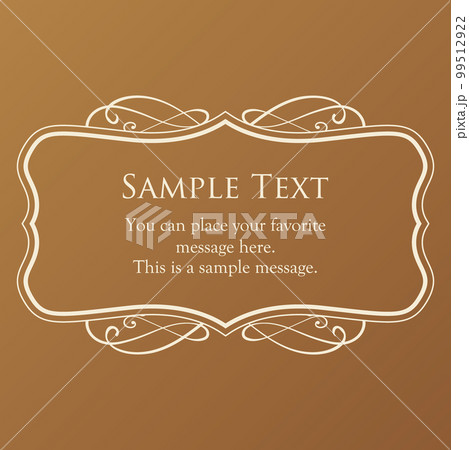 エレガントなフレーム。デザインテンプレート。ゴージャスな額のセット。 エレガントなフレーム。デザインテンプレート。ゴージャスな額のセット。 99512922