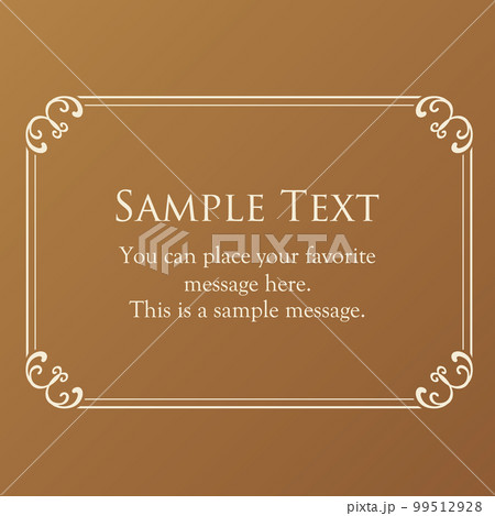 エレガントなフレーム。デザインテンプレート。ゴージャスな額のセット。 エレガントなフレーム。デザインテンプレート。ゴージャスな額のセット。 99512928