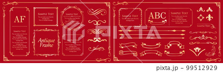 エレガントなフレーム。デザインテンプレート。ゴージャスな額のセット。 99512929