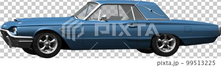 自動車64年式フォード、サンダーバードの切抜き画像イラスト 99513225