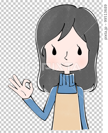 好的標誌一個女人的插圖 99513689